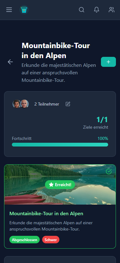 App Screenshot Ziel erreicht
